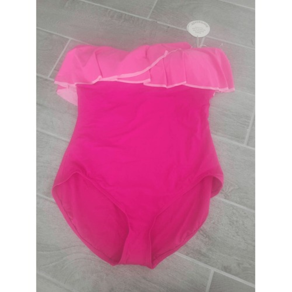 Coco Reef Agate One Piece Swimsuit Rosewood Pink Ruffle 16/40 D NEW - Picture 1 of 9